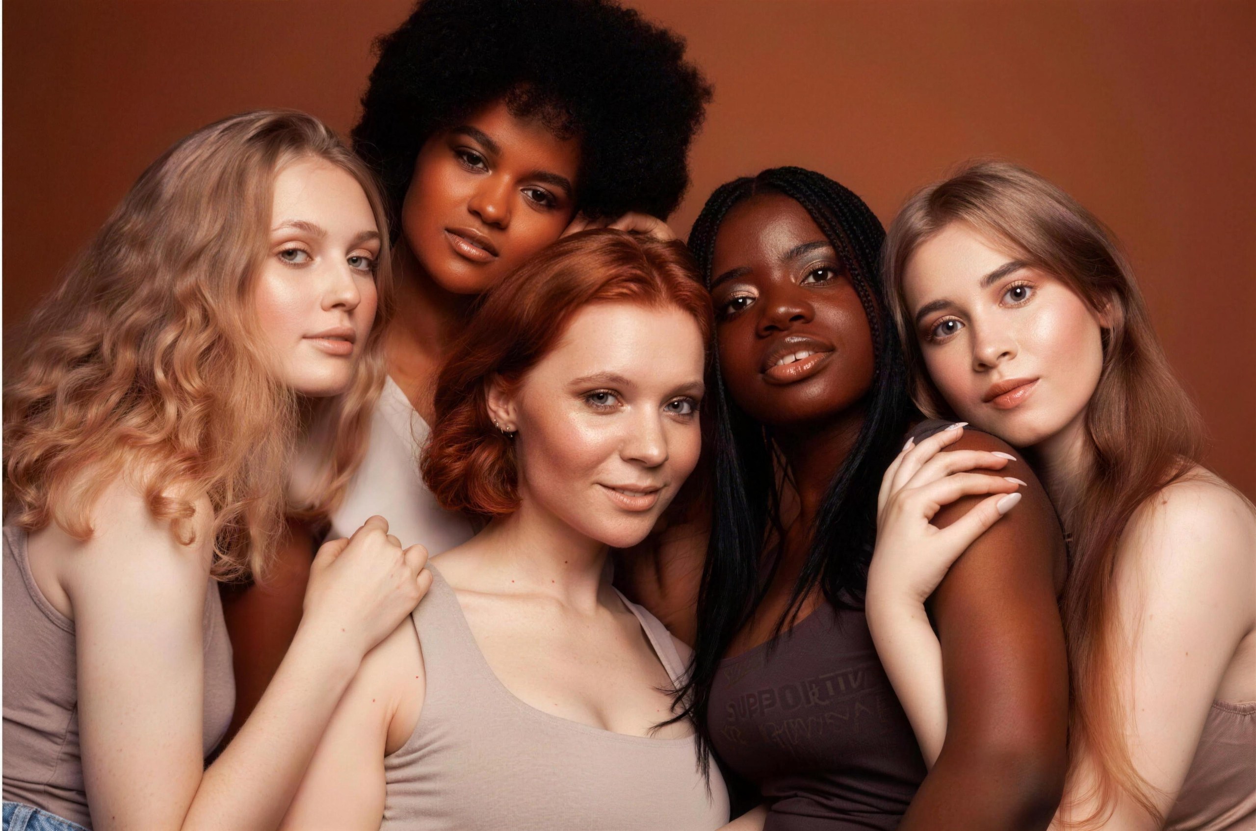 A group of people with healthy hair